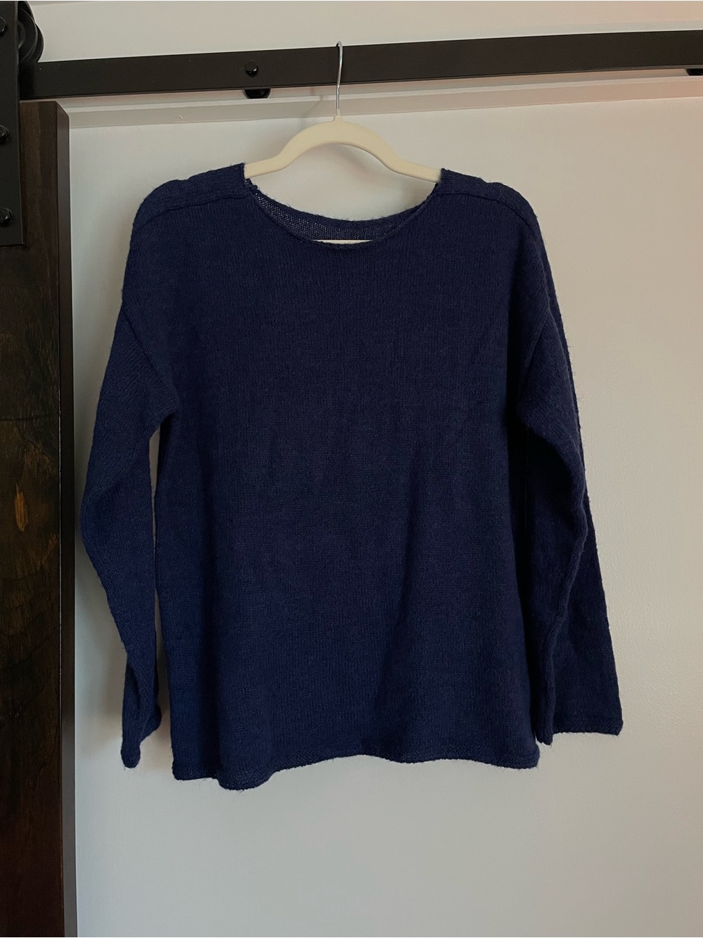 SHEIN Navy Blue Crew Neck Knit Sweater